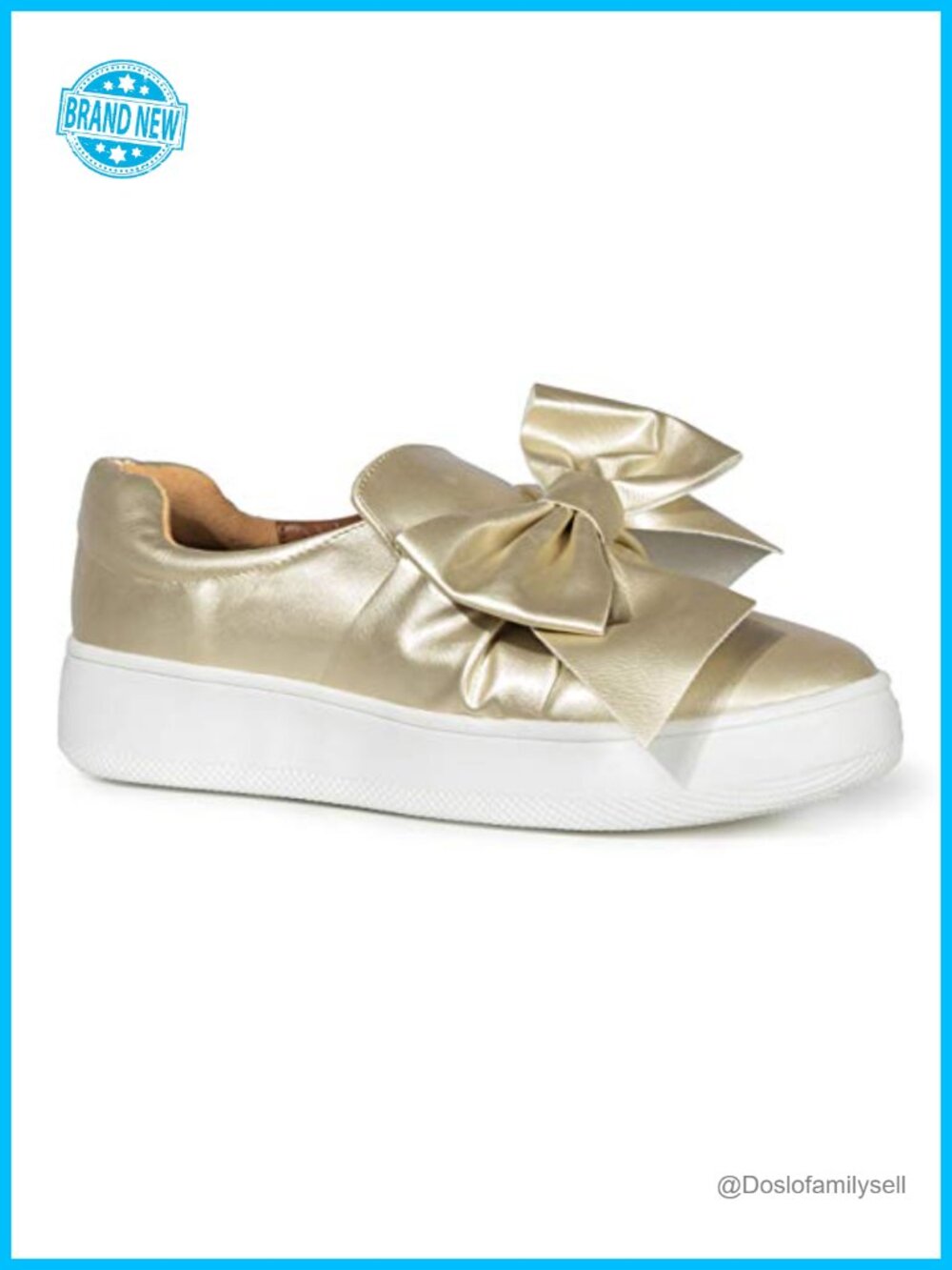 Platform Slip On Sneakers with Bow Cushioned Comfortable
